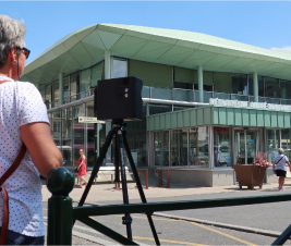 Captation 3D extérieure avec Matterport, à la médiathèque de Lisieux en Normandie